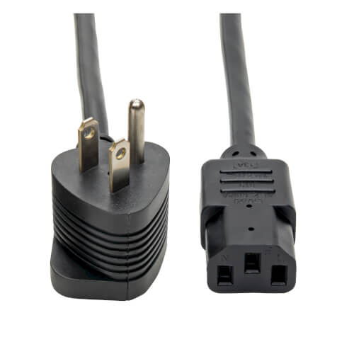 Tripp-Lite P006-006-515MF | Piggyback Extension Cord, NEMA 5-15P to 2x C13 - 13A, 125V, 16 AWG, 6 ft. (1.83 m), Black