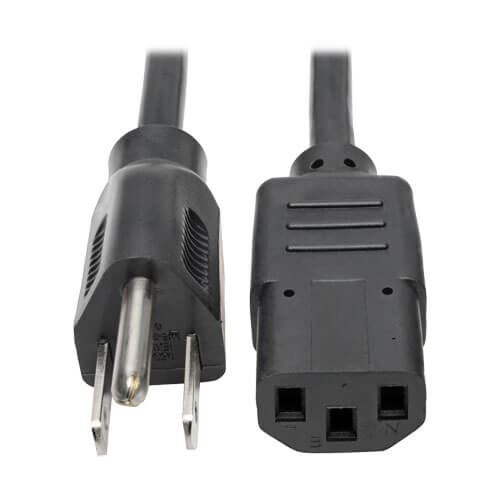 Tripp-Lite P006-010 | Desktop Computer AC Power Cable, NEMA 5-15P to C13 - 10A, 125V, 18 AWG, 10 ft. (3.05 m), Black
