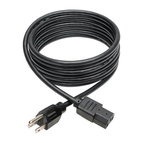 Tripp-Lite P006-010 | Desktop Computer AC Power Cable, NEMA 5-15P to C13 - 10A, 125V, 18 AWG, 10 ft. (3.05 m), Black