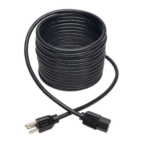 Tripp-Lite P006-020 | Desktop Computer AC Power Cable, NEMA 5-15P to C13 - 10A, 125V, 18 AWG, 20 ft. (6.09 m), Black