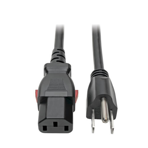 Tripp-Lite P006-L01 | Computer Power Cord, NEMA 5-15P to Locking C13 - 10A, 125V, 18 AWG, 1 ft. (0.31 m)