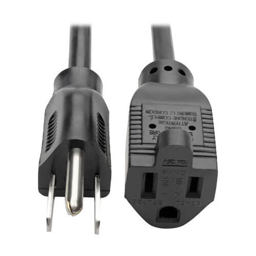 Tripp-Lite P022-003 | Power Extension Cord, NEMA 5-15P to NEMA 5-15R - 10A, 120V, 18 AWG, 3 ft. (0.91 m), Black