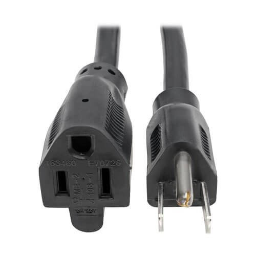 Tripp-Lite P024-003 | Power Extension Cord, NEMA 5-15P to NEMA 5-15R - Heavy-Duty, 15A, 120V, 14 AWG, 3 ft. (0.91 m), Black