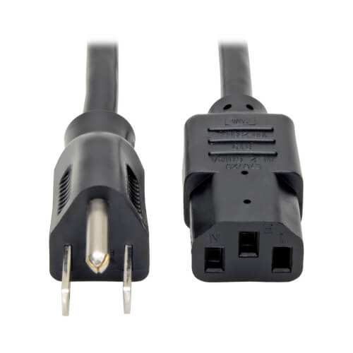 Tripp-Lite P030-002-5 | Desktop Computer Power Cord, NEMA 5-15P to C13, 5-Pack - 10A, 125V, 18 AWG, 2 ft. (0.61 m), Black