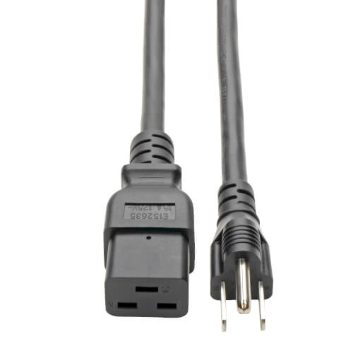 Tripp-Lite P034-010 | Computer Power Cord, C19 to NEMA 5-15P - Heavy-Duty, 15A, 125V, 14 AWG, 10 ft. (3.05 m), Black