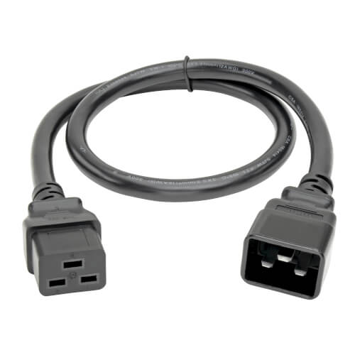 Tripp-Lite P036-002 | Power Extension Cord, C19 to C20 - Heavy-Duty, 20A, 250V, 12 AWG, 2 ft. (0.61 m), Black