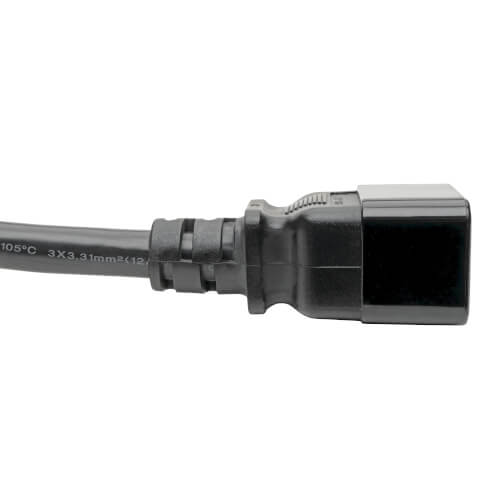 Tripp-Lite P036-002 | Power Extension Cord, C19 to C20 - Heavy-Duty, 20A, 250V, 12 AWG, 2 ft. (0.61 m), Black