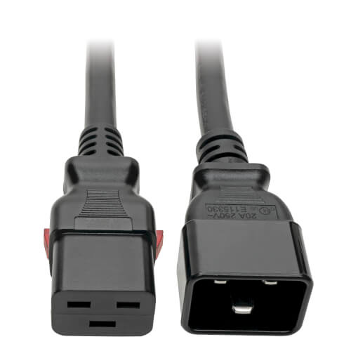 Tripp-Lite P036-L06 | Power Extension Cord, Locking C19 to C20 - Heavy-Duty, 20A, 100-250V, 12 AWG, 6 ft. (1.83 m), Black