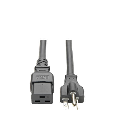 Tripp-Lite P049-010 | Power Cord, C19 to NEMA 5-20P - Heavy-Duty, 20A, 125V, 12 AWG, 10 ft. (3.05 m), Black