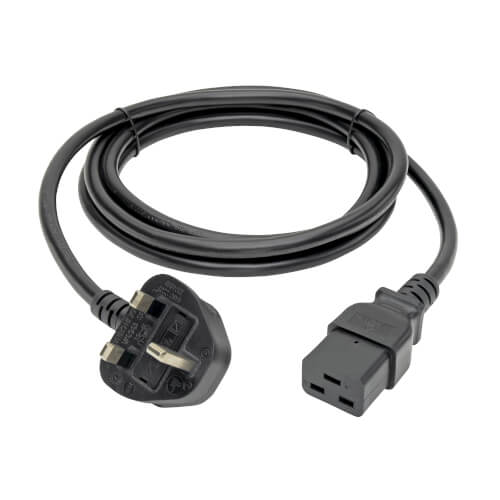 Tripp-Lite P052-008 | UK Computer Power Cord, C19 to BS1363, 13A, 250V, 16 AWG, 8 ft. (2.43 m), Black