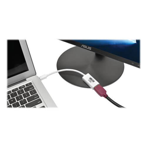 Tripp-Lite P137-06N-H2V2 | Keyspan Mini DisplayPort to HDMI Active Adapter/Video Converter (M/F) - 4K 60 Hz, DP 1.2, HDCP 2.2, White, 6 in.