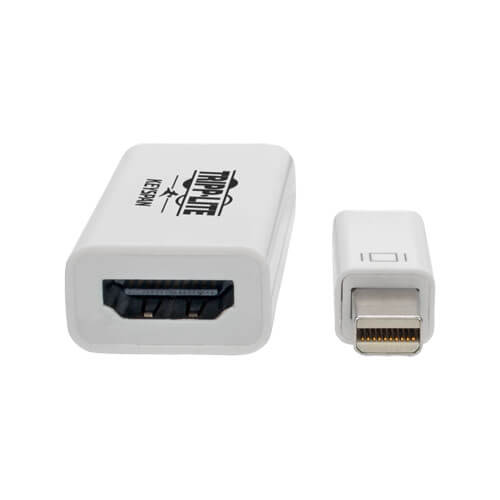 Tripp-Lite P137-06N-H2V2 | Keyspan Mini DisplayPort to HDMI Active Adapter/Video Converter (M/F) - 4K 60 Hz, DP 1.2, HDCP 2.2, White, 6 in.