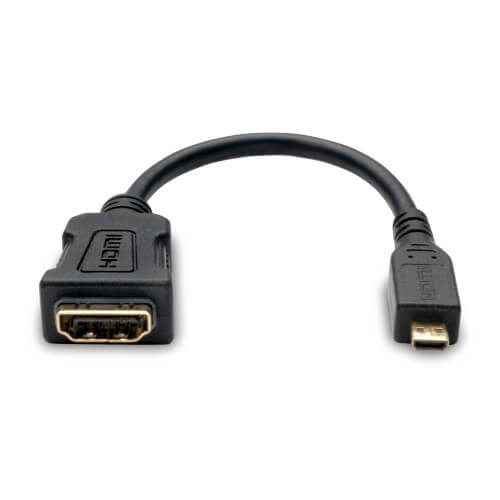 Tripp-Lite P142-06N-MICRO | Micro HDMI to HDMI Adapter for Ultrabook/Laptop/Desktop PC - (Type D M/F), 6-in. (15.24 cm)