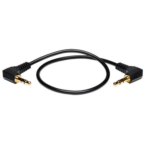 Tripp-Lite P312-001-2RA | 3.5mm Mini Stereo Audio Cable with two Right-Angle plugs (M/M), 1 ft. (0.31 m)