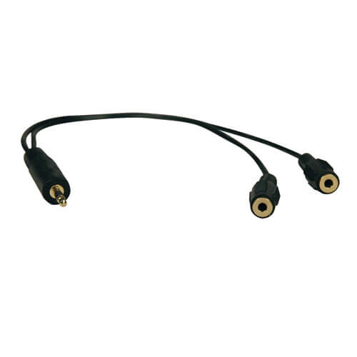 Tripp-Lite P313-001 | 3.5mm Mini Stereo Cable adapter Y Splitter for Speakers and Headphones (M to 2x F) 1 ft. (0.31 m)