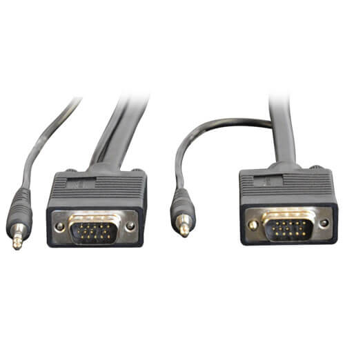 Tripp-Lite P504-050 | VGA High-Resolution RGB Coaxial Cable with Audio (HD15 and 3.5mm M/M), 50 ft. (15.24 m)
