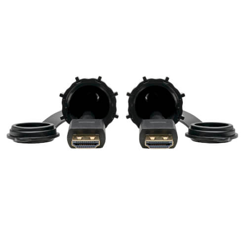 Tripp-Lite P569-006-IND2 | High-Speed HDMI Cable (M/M) - 4K 60 Hz, HDR, Industrial, IP68, Hooded Connectors, Black, 6 ft.