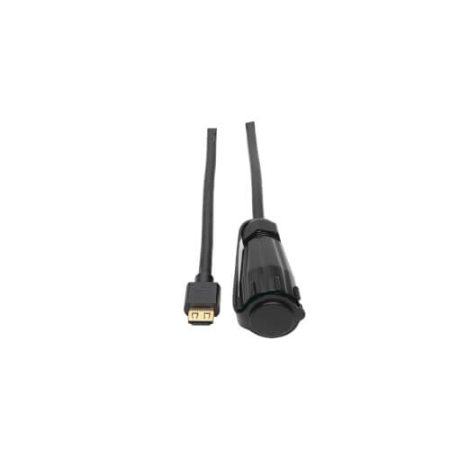 Tripp-Lite P569-012-IND | High-Speed HDMI Cable (M/M) - 4K 60 Hz, HDR, Industrial, IP68, Hooded Connector, Black, 12 ft.