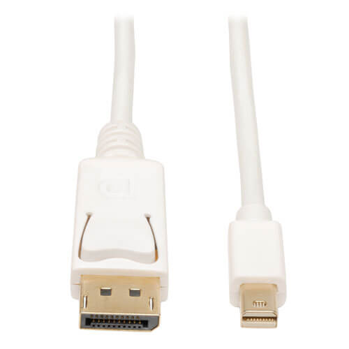 Tripp-Lite P583-003 | Mini DisplayPort to DisplayPort Adapter Cable (M/M), 4K 60 Hz, White, 3 ft. (0.9 m)