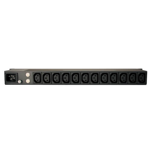 Tripp-Lite PDU12IEC | 1.9-3.8kW Single-Phase 120–240V Basic PDU, 14 Outlets (12 C13 & 2 C19), C20 16A Input, 1U Rack-Mount