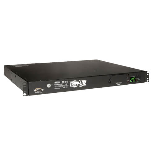 Tripp-Lite PDUMH20HVAT | 3.8kW Single-Phase Metered Automatic Transfer Switch PDU, Two 200-240V C20 Inlets, 8 C13 & 2 C19 Outputs, 1U, TAA