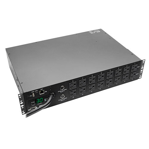 Tripp-Lite PDUMH30NET | 2.9kW Single-Phase Switched PDU with LX Platform Interface, 120V Outlets (16 5-15/20R), 10 ft. (3.05 m) Cord with L5-30P, 2U, TAA