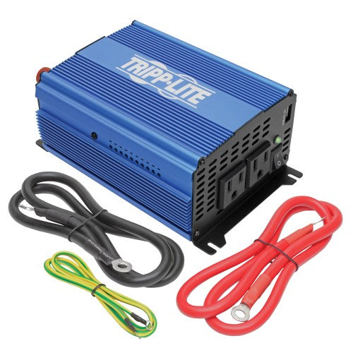 Tripp-Lite PINV1000 | 1000W Light-Duty Compact Power Inverter with 2 AC/1 USB - 2.0A/Battery Cables, Mobile