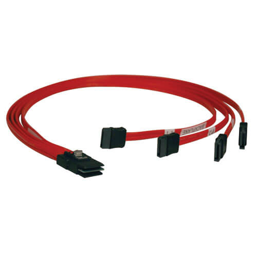 Tripp-Lite S508-18N | Internal SAS Cable, 4-Lane mini-SAS (SFF-8087) to 4xSatA 7pin, 18-in. (0.5M)