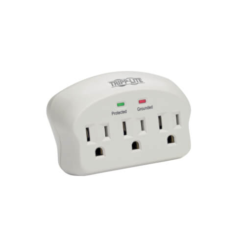 Tripp-Lite SK3-0 | Protect It! 3-Outlet Surge Protector, Direct Plug-In, 660 Joules, 2 Diagnostic LEDs