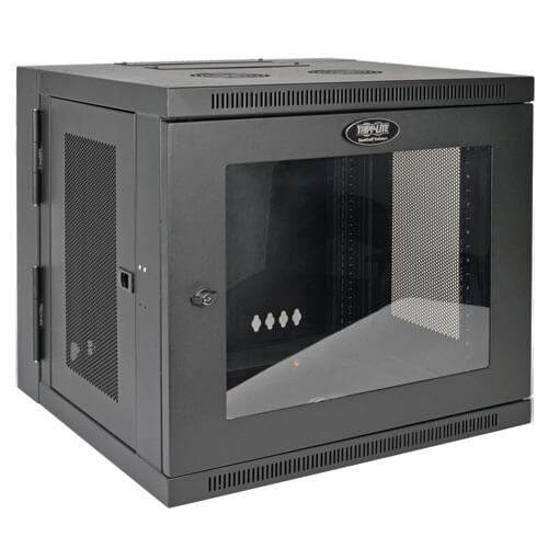 Tripp-Lite SRW10USG | SmartRack 10U Low-Profile Switch-Depth Wall-Mount Small Rack Enclosure, Clear Acrylic Window, Hinged Back