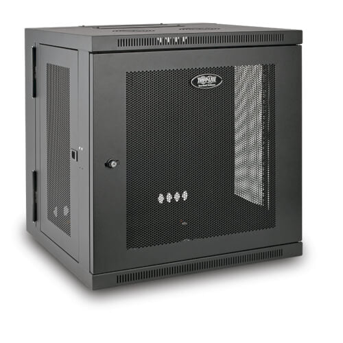 Tripp-Lite SRW12US | SmartRack 12U Low-Profile Switch-Depth Wall-Mount Small Rack Enclosure, Hinged Back