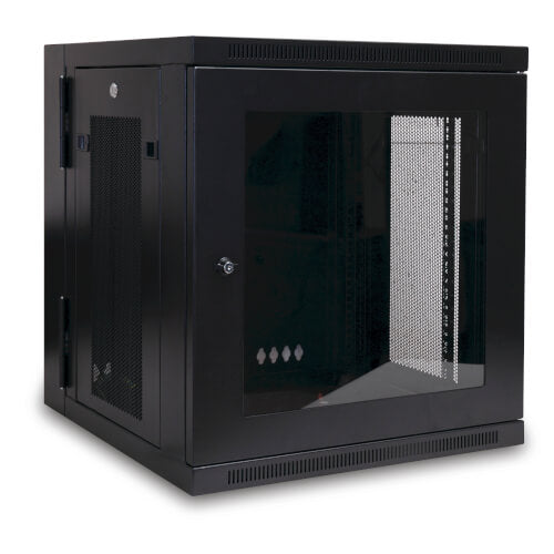 Tripp-Lite SRW12USG | SmartRack 12U Low-Profile Switch-Depth Wall-Mount Small Rack Enclosure, Clear Acrylic Window, Hinged Back