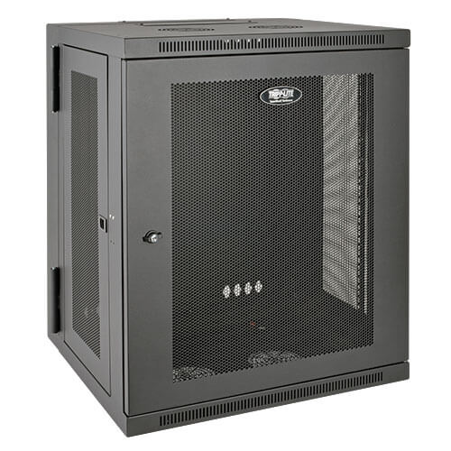 Tripp-Lite SRW15US | SmartRack 15U Low-Profile Switch-Depth Wall-Mount Half-Height Rack Enclosure, Hinged Back