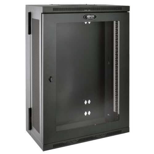 Tripp-Lite SRW18US13G | SmartRack 18U Low-Profile Patch-Depth Wall-Mount Half-Height Rack Enclosure, Clear Acrylic Window, Hinged Back