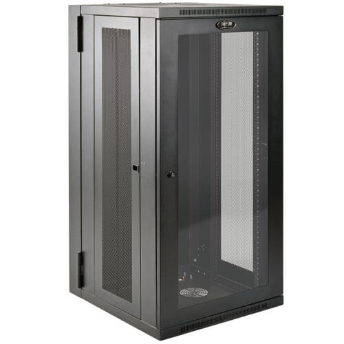 Tripp-Lite SRW26USDPG | SmartRack 26U UPS-Depth Wall-Mount Half-Height Rack Enclosure, Clear Acrylic Window, Hinged Back
