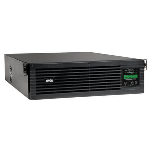 Tripp-Lite SU3000RTXLCD3U | 120V 3000VA 2.7kW Double-Conversion UPS - 9 Outlets, Extended Run, Card Slot, LCD, USB, DB9, 3U