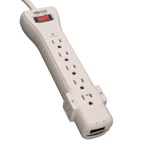 Tripp-Lite SUPER6TEL | Protect It! 7-Outlet Surge Protector, 6 ft. (1.83 m) Cord, 1080 Joules, Fax/Modem Protection, RJ11