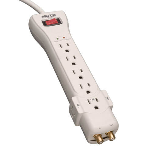 Tripp-Lite SUPER7COAX | Protect It! 7-Outlet Surge Protector, 7 ft. (2.13 m) Cord, 2160 Joules, Coaxial Protection