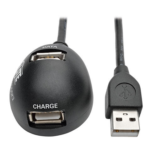 Tripp-Lite U024-005-DSK2 | 2-Port USB 2.0 Desktop Extension Cable (M/2xF), 5 ft. (1.52 m)