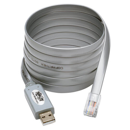 Tripp-Lite U209-006-RJ45-X | USB-A to RJ45 Serial Rollover Cable (M/M) - Cisco Compatible, 250 Kbps, 6 ft. (1.83 m), Gray