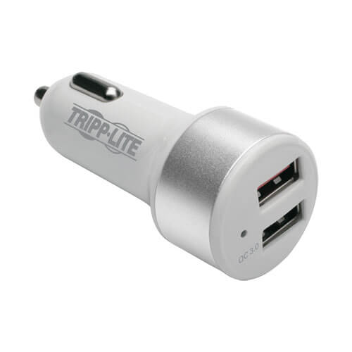 Tripp-Lite U280-C02-S-QC3 | Dual-Port USB Car Charger for Tablets and Cell Phones with Qualcomm Quick Charge 3.0 Technology