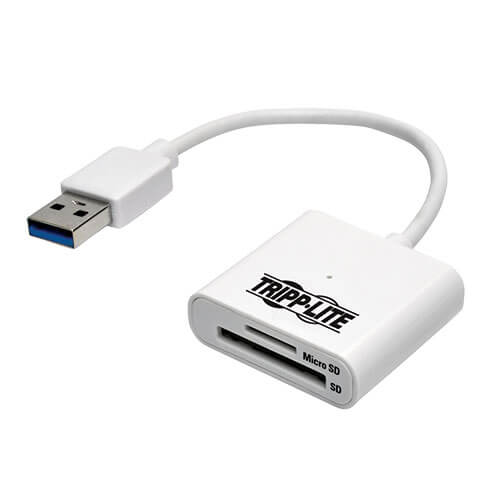 Tripp-Lite U352-06N-SD | USB 3.0 SuperSpeed SD/Micro SD Memory Card Media Reader with Built-In Cable, 6-in. (15.24 cm)