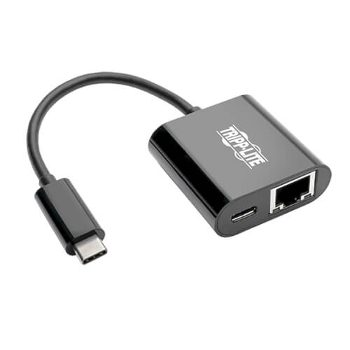 Tripp-Lite U436-06N-GB-C | USB-C to Gigabit Network Adapter with USB-C PD Charging - Thunderbolt 3, Black