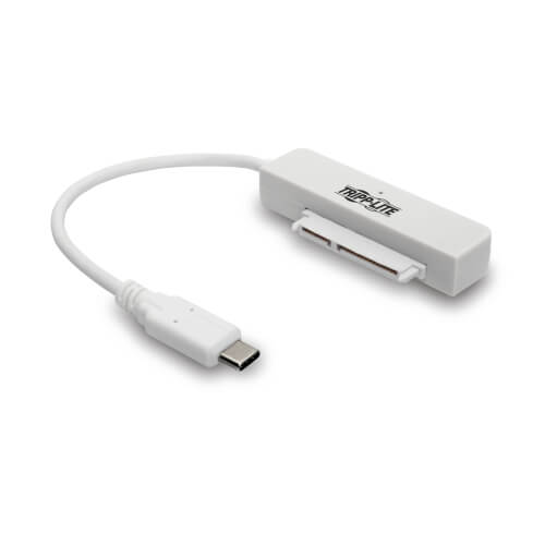 Tripp-Lite U438-06N-G2-W | USB 3.1 Gen 2 (10 Gbps) USB-C to SATA III Adapter Cable with UASP, 2.5 in. SATA Hard Drives, Thunderbolt 3 Compatible, White