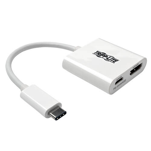 Tripp-Lite U444-06N-H4-C | USB-C to HDMI Adapter with PD Charging, HDCP, White