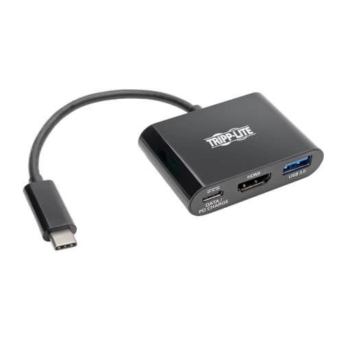 Tripp-Lite U444-06N-H4UB-C | USB-C to HDMI 4K Adapter with USB-A Port and PD Charging, HDCP, Black