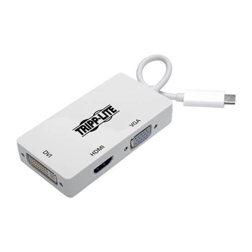 Tripp-Lite U444-06N-HDV4K | USB-C Multiport Adapter (M/3xF) - 4K HDMI, DVI, VGA, HDCP, White