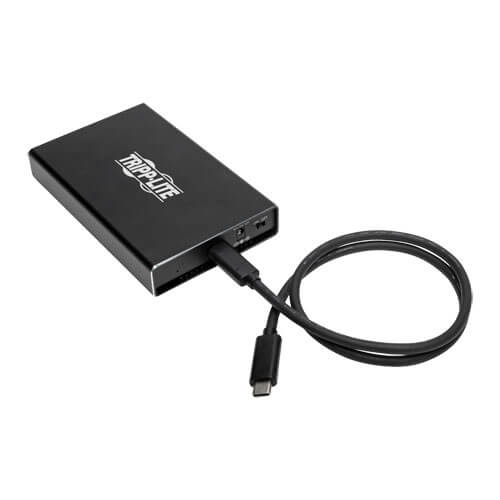 Tripp-Lite U457-025-SATAG2 | USB 3.1 Gen 2 (10 Gbps) SATA SSD/HDD to USB-C Enclosure Adapter with UASP Support, Metal Housing, Thunderbolt 3 Compatible