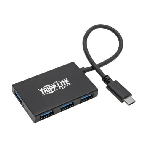 Tripp-Lite U460-004-4A-AL | 4-Port USB-C Hub, USB-C to 4x USB-A Ports, USB 3.0, Black