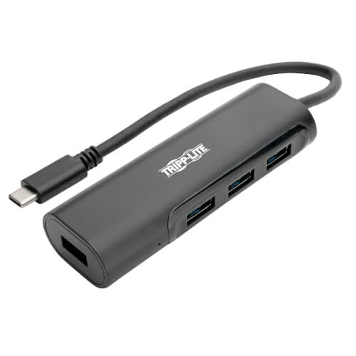 Tripp-Lite U460-004-4AB | 4-Port USB-C Hub, USB-C to 4x USB-A Ports, USB 3.0, Black